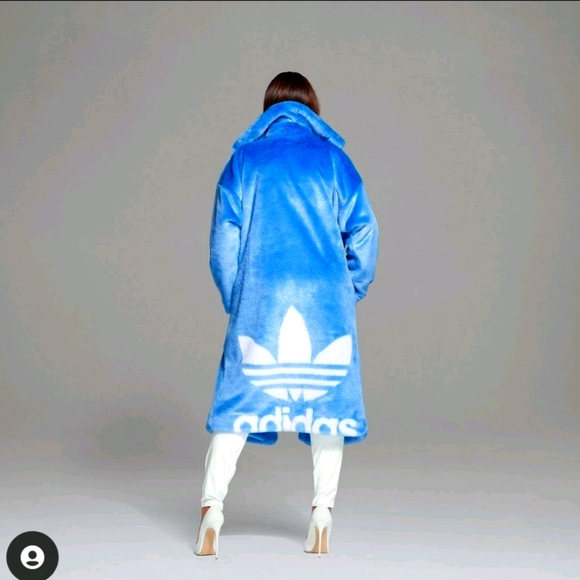 adidas ivy park blue fur coat